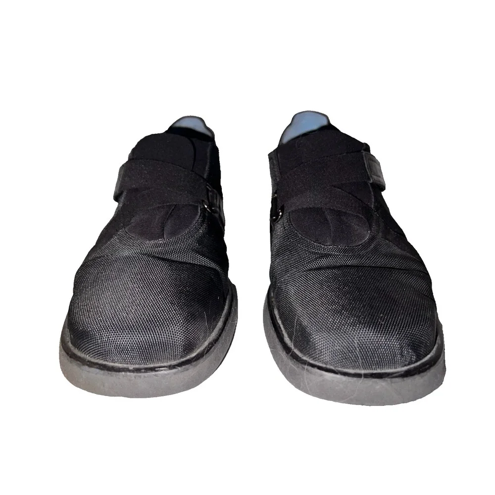 Thierry Rabotin Black Fabric Criss Cross Strap LENA Loafers Made in Italy Sz 41